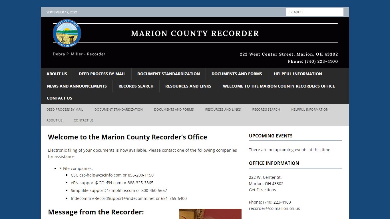 Recorder – Marion County, Ohio – Director – Title